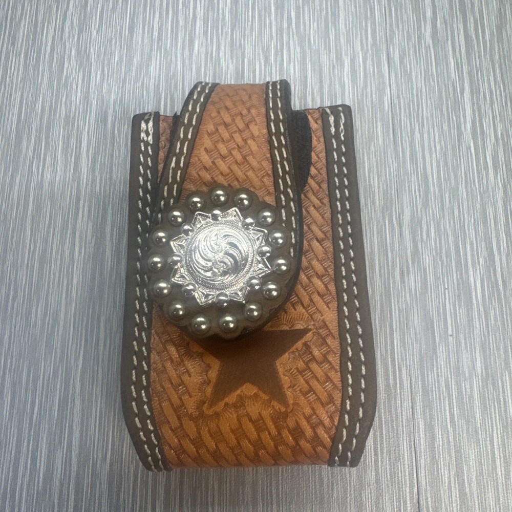 Montana Silversmiths Tooled Leather Knife Sheath Western Concho Cowboy Star